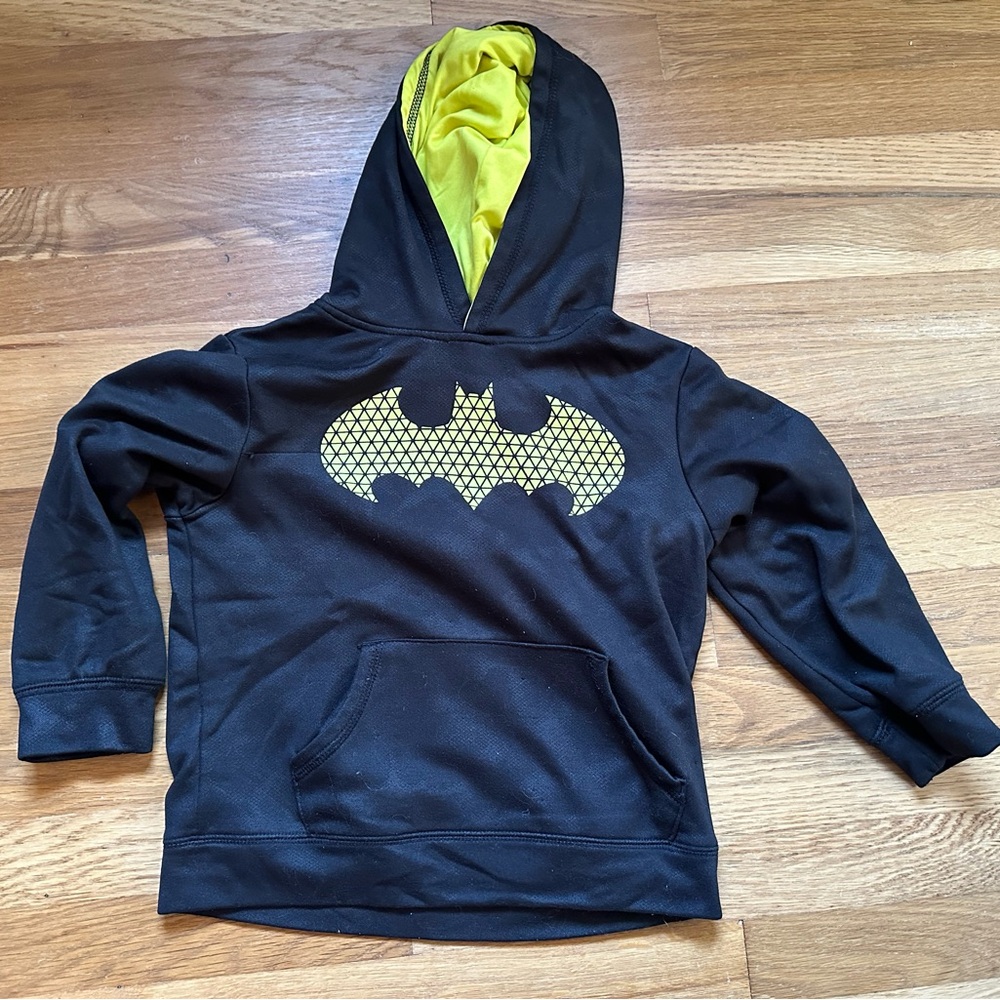 Batman-Kids Batman Hoodie-Size 7-large-boys Long sleeved boys black and yellow